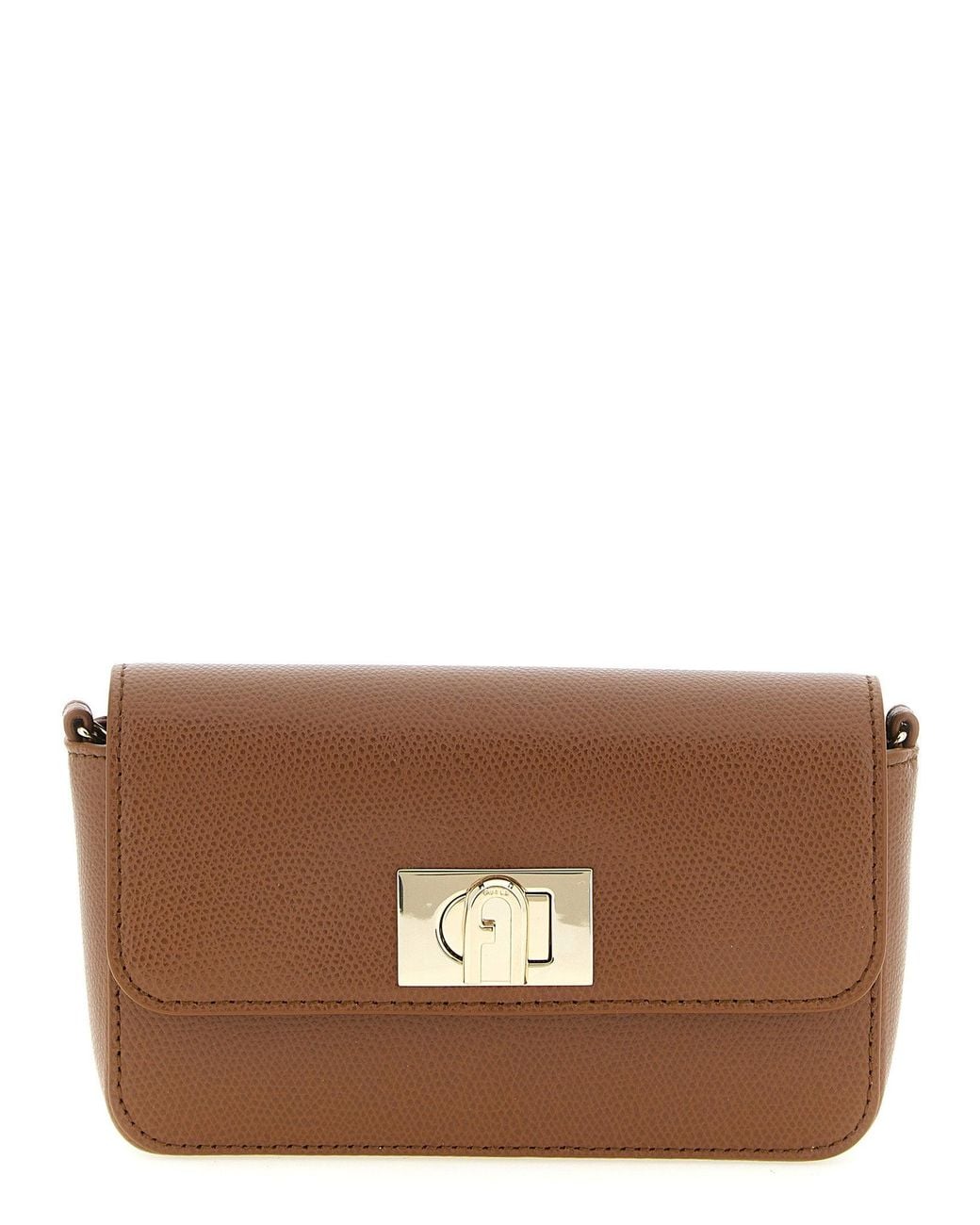 Furla Lock Furla Crossbody Bag in Brown | Lyst