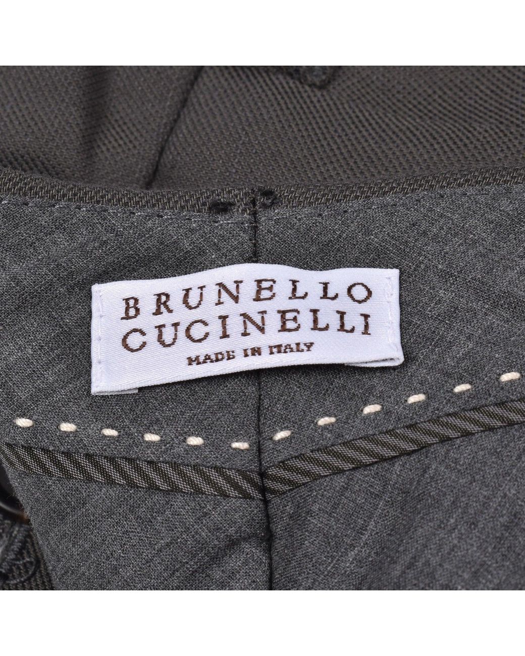 Brunello Cucinelli Gray Dark Linen Blend Trousers