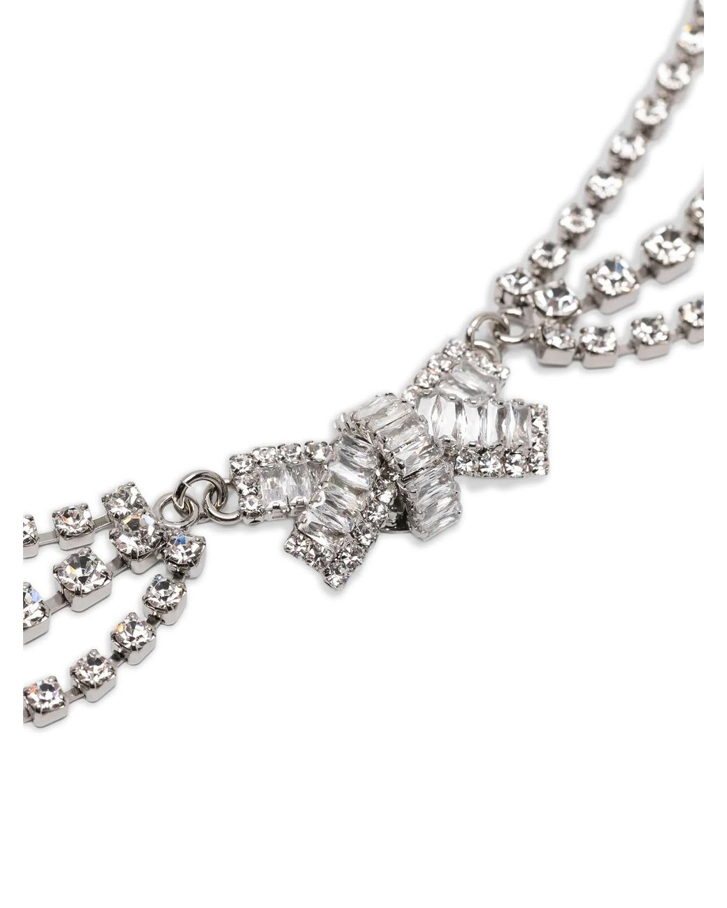 Alessandra Rich Metallic Bow Necklace Jewelry