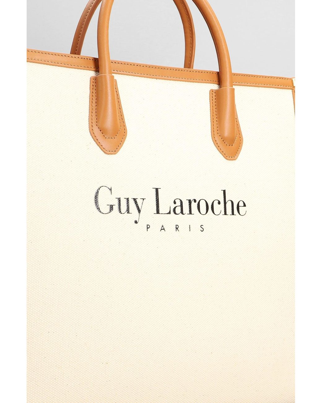 Large GUY LAROCHE Leather/Canvas Tote/Shoulder Bag / Handbag