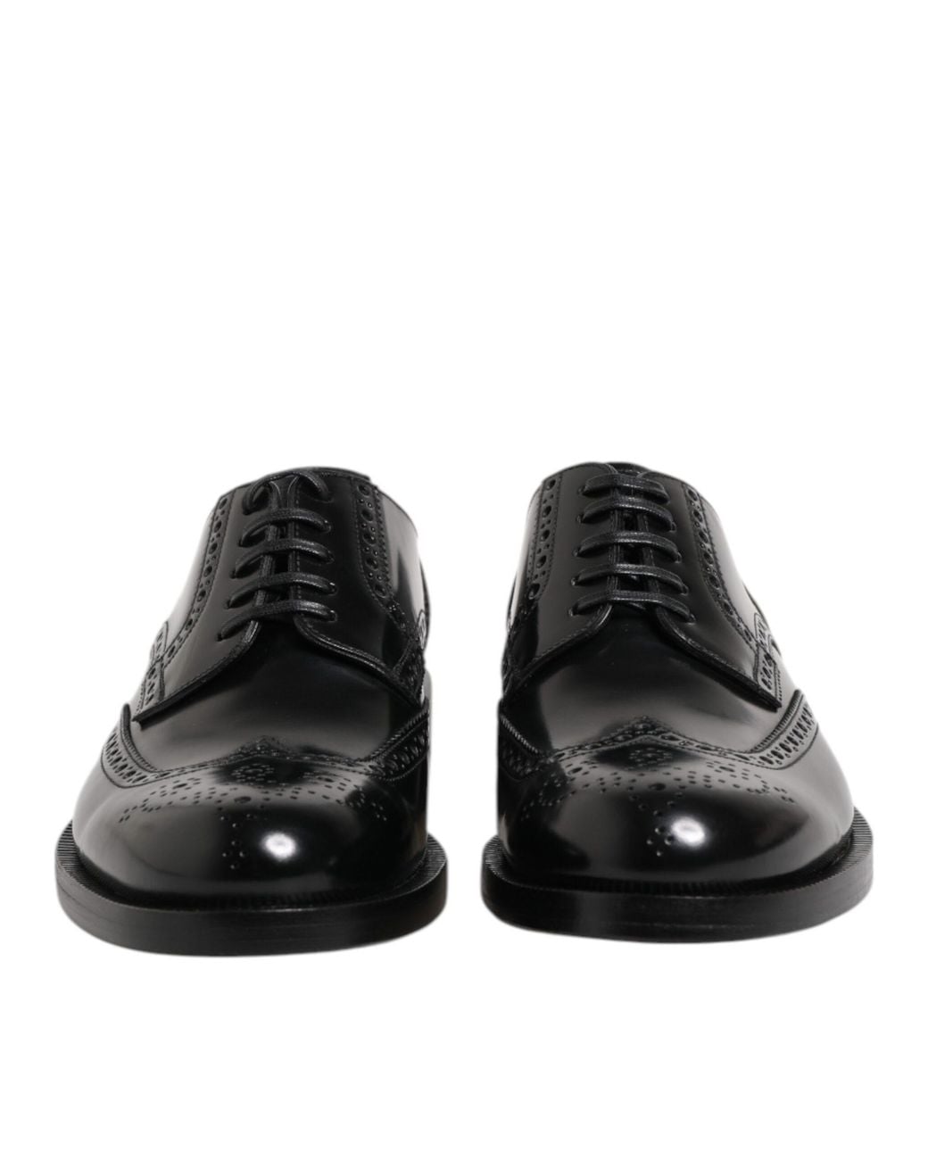 Dolce & Gabbana Black Brogue Leather Oxford Shoes for men