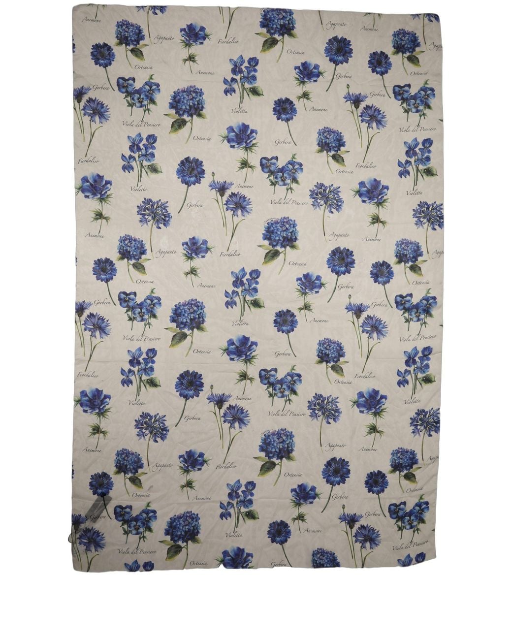 Dolce & Gabbana Gray Silk Floral Chiffon Long Stole Scarf
