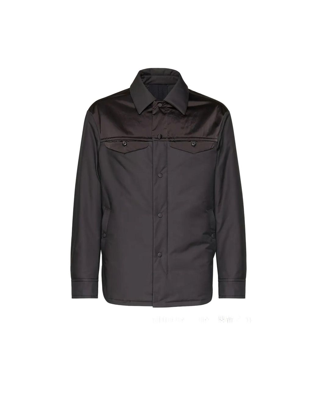 Ferragamo Black Satin Panel Shirt Jacket for men