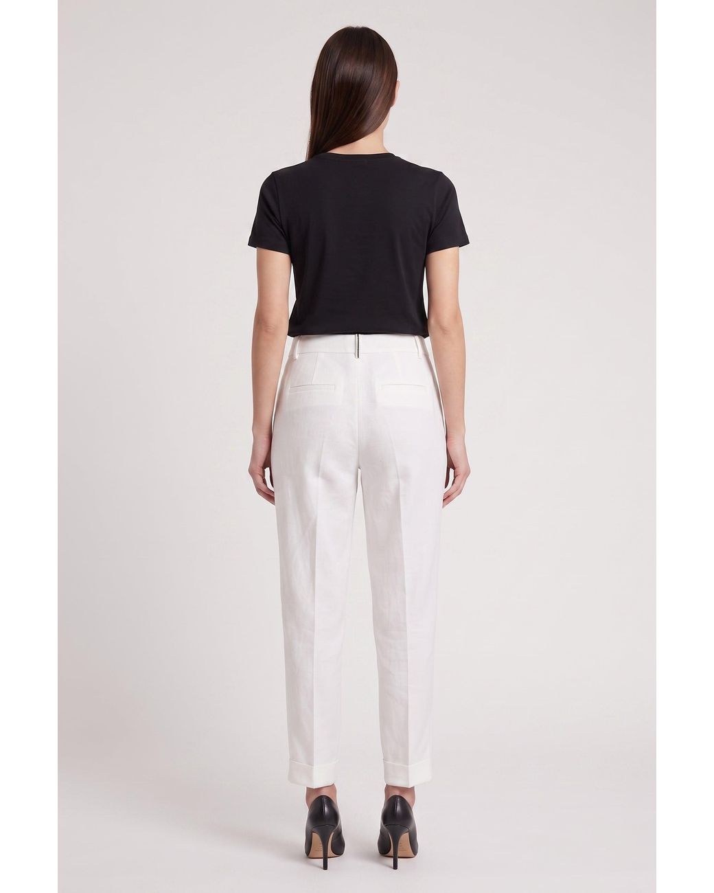 Brunello Cucinelli Black Linen Blend Trousers