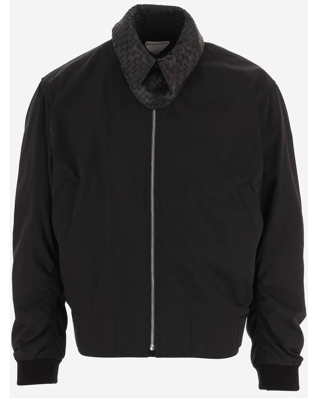 Bottega Veneta Black Bomber Jacket Cotton-Blend Polyamide for men