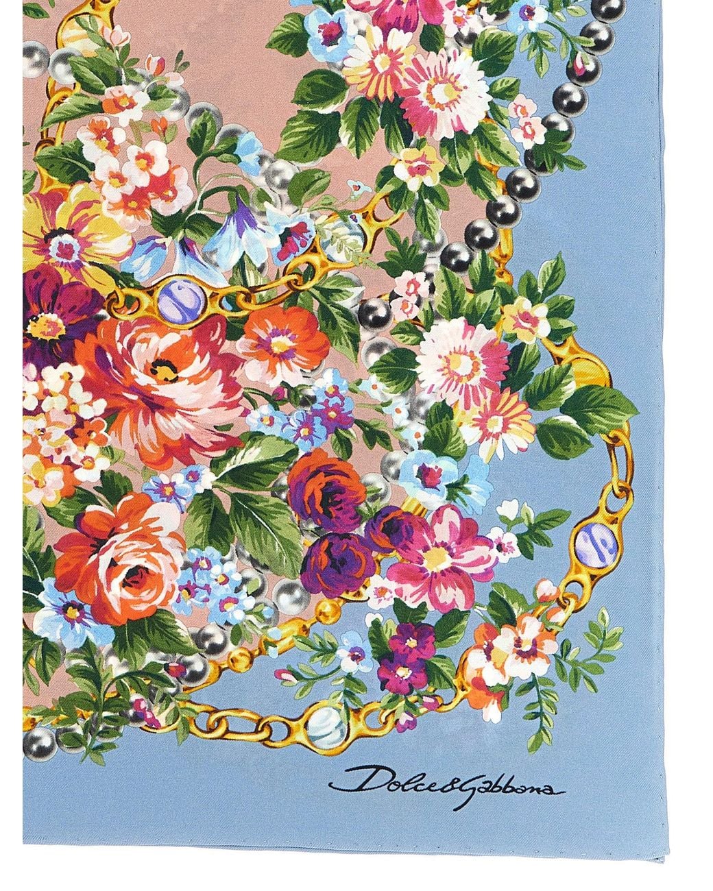 Dolce & Gabbana Gray Dolce & Gabbana Mazzolini Di Fiori Scarf