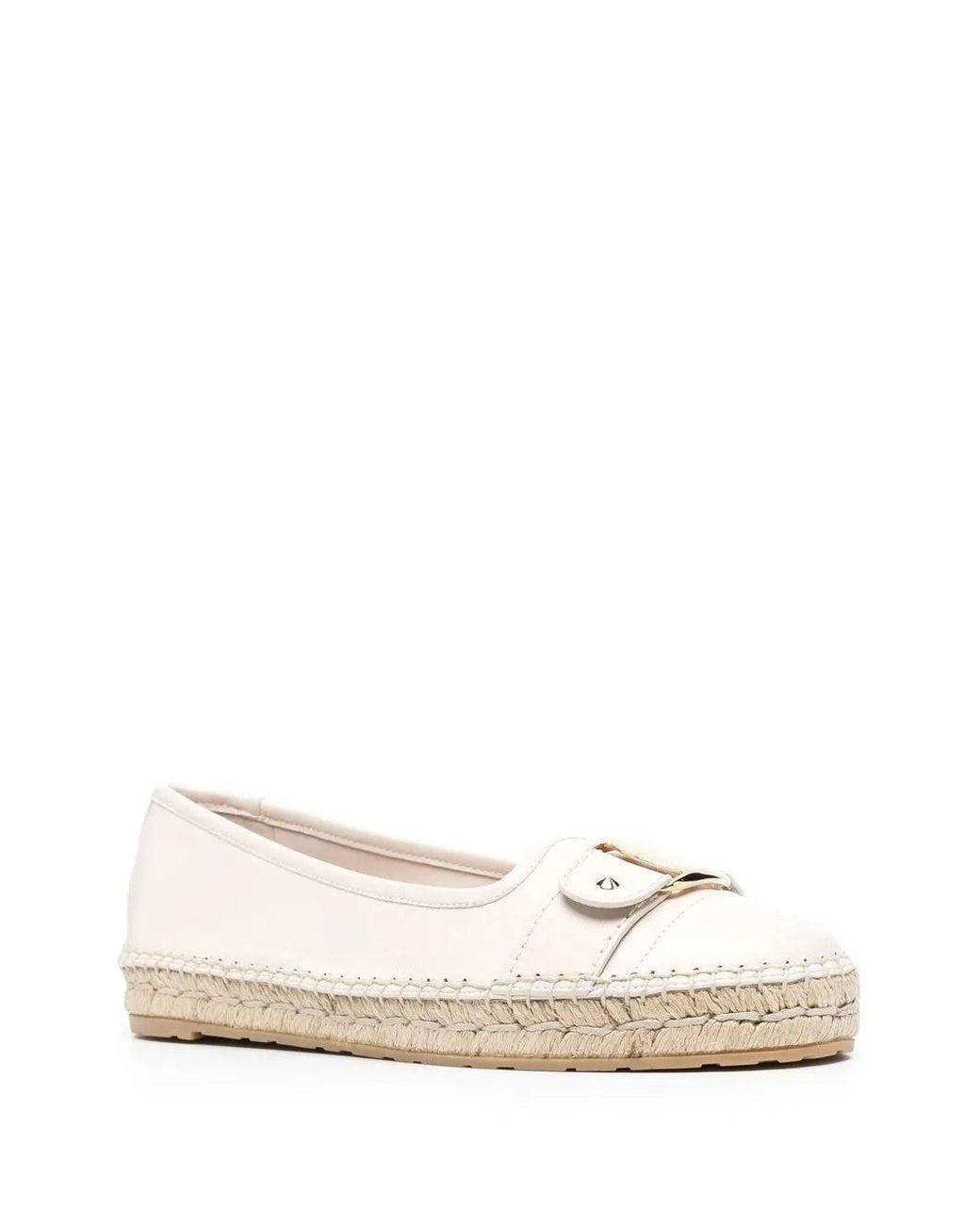 Ferragamo Natural Ferragamo Vara Buckle-Detail Espadrilles