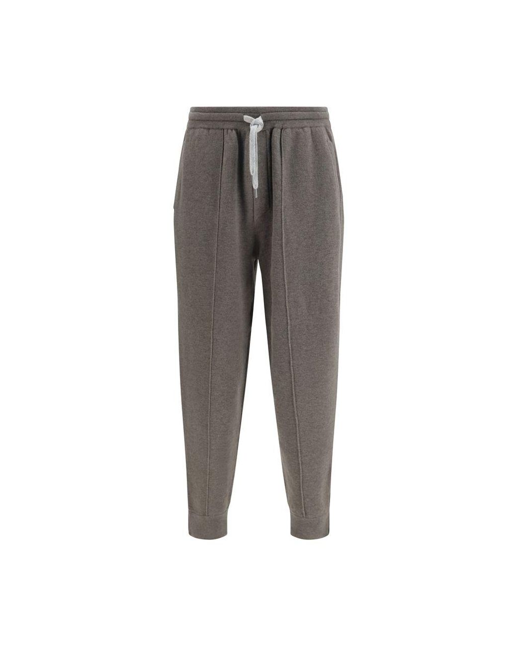 Brunello Cucinelli Gray Cashmere Athletic Pants for men