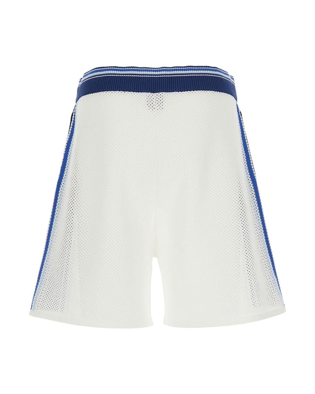 Casablanca Blue Shorts Mesh Stripe With Details for men
