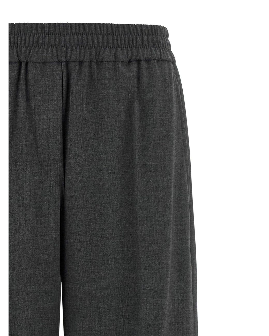 Brunello Cucinelli Gray Cool Wool Flared Trousers