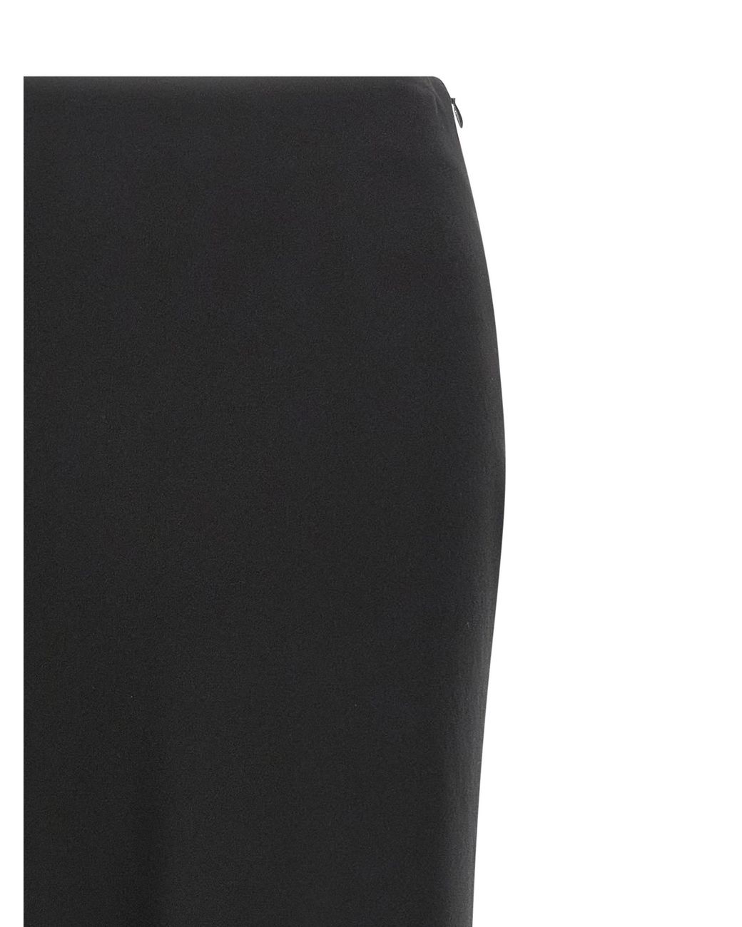 Alessandra Rich Black Fluid Silk Crepe Maxi Skirt With Lined Elegance