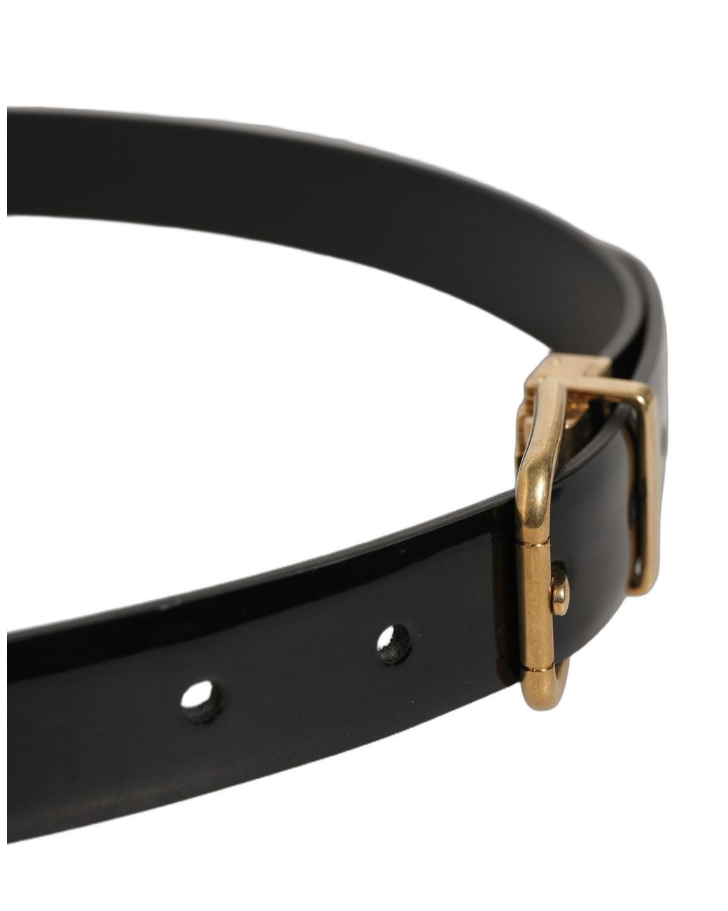 Dolce & Gabbana Black Classic Leather Tone Buckle Belt for men