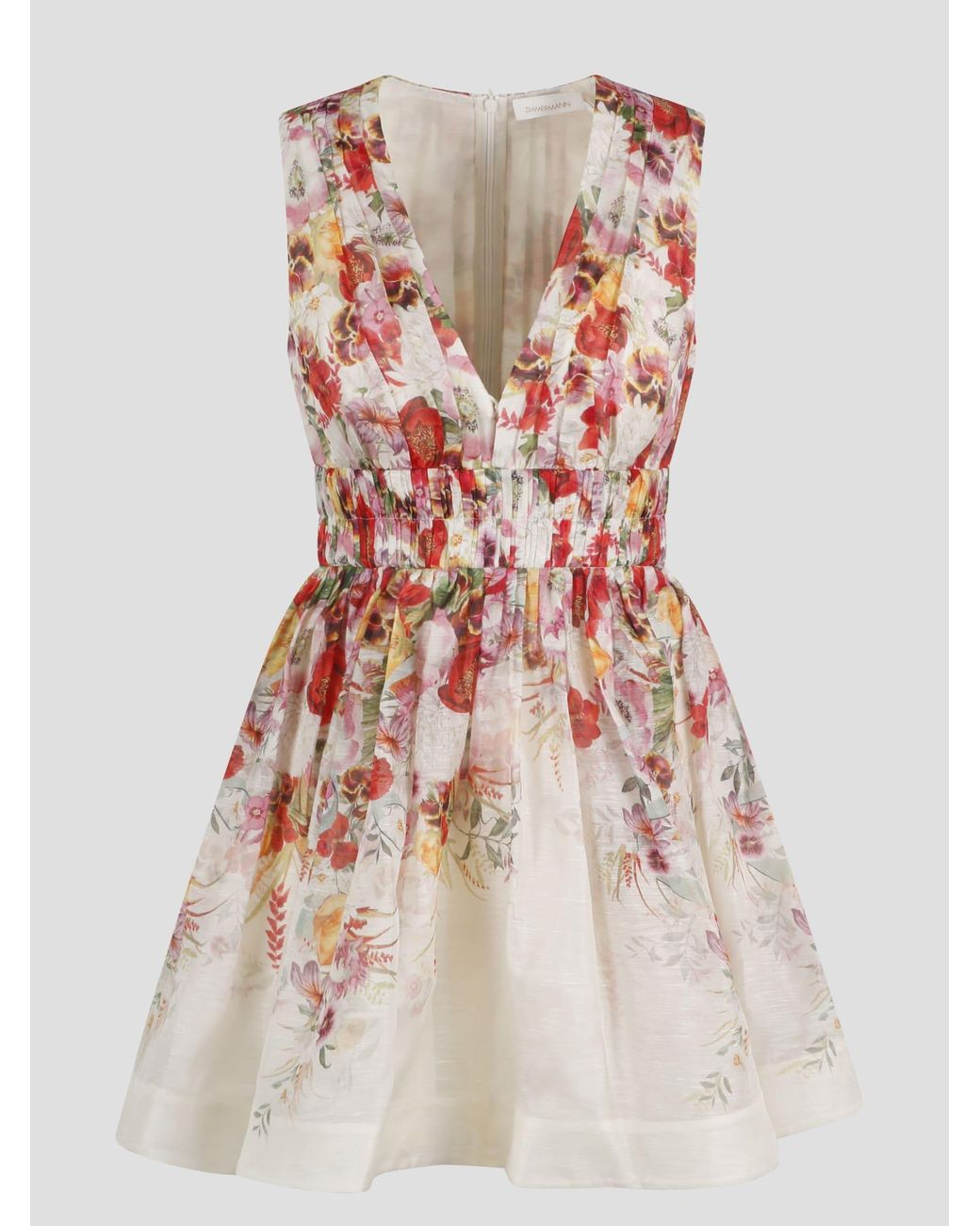 【Zimmermann】オールオーバープリント Vネック ミニドレス NWOT $895 Zimmermann Natura V Neck Belted Floral Linen Mini