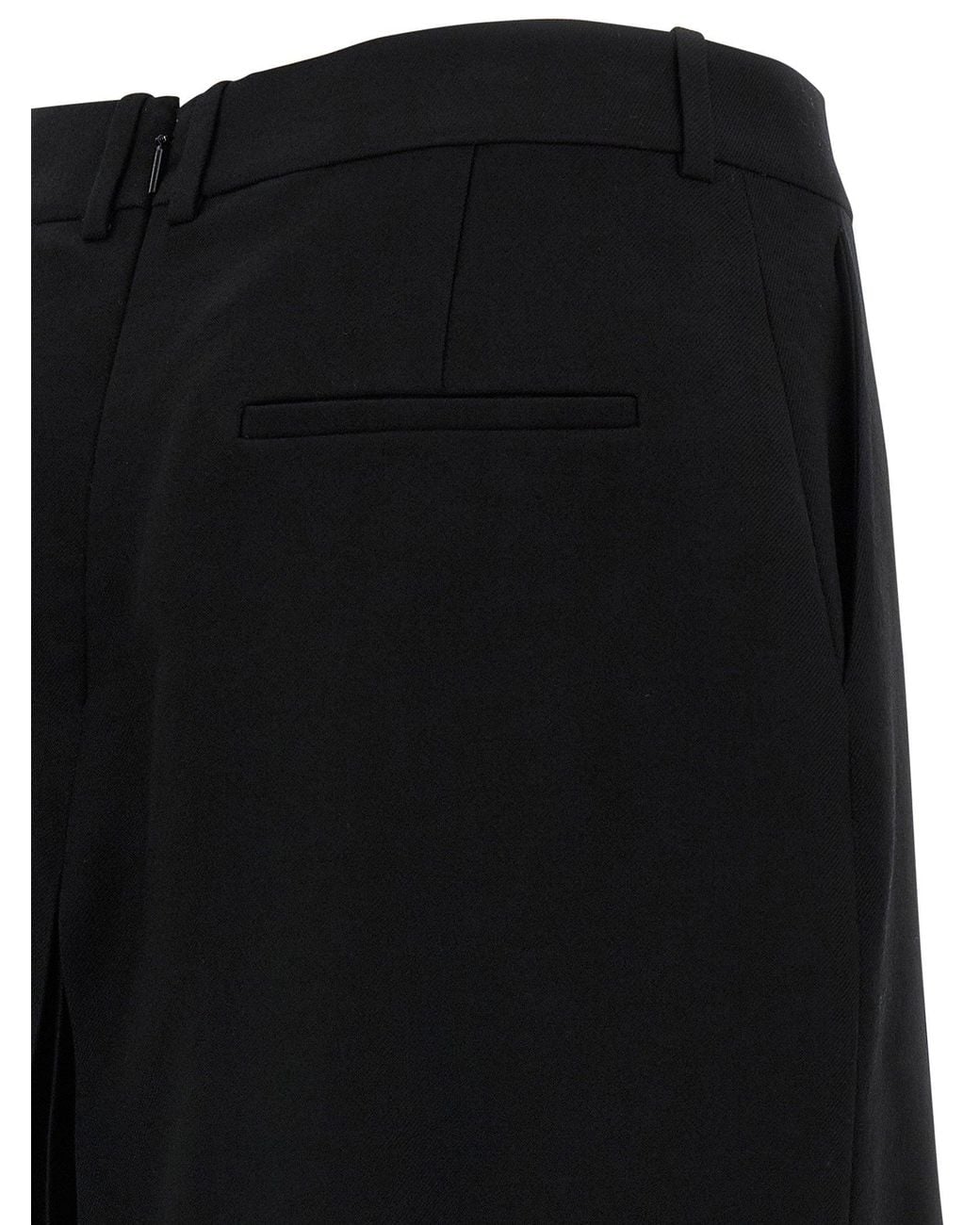 Saint Laurent Black Wool Midi Skirt