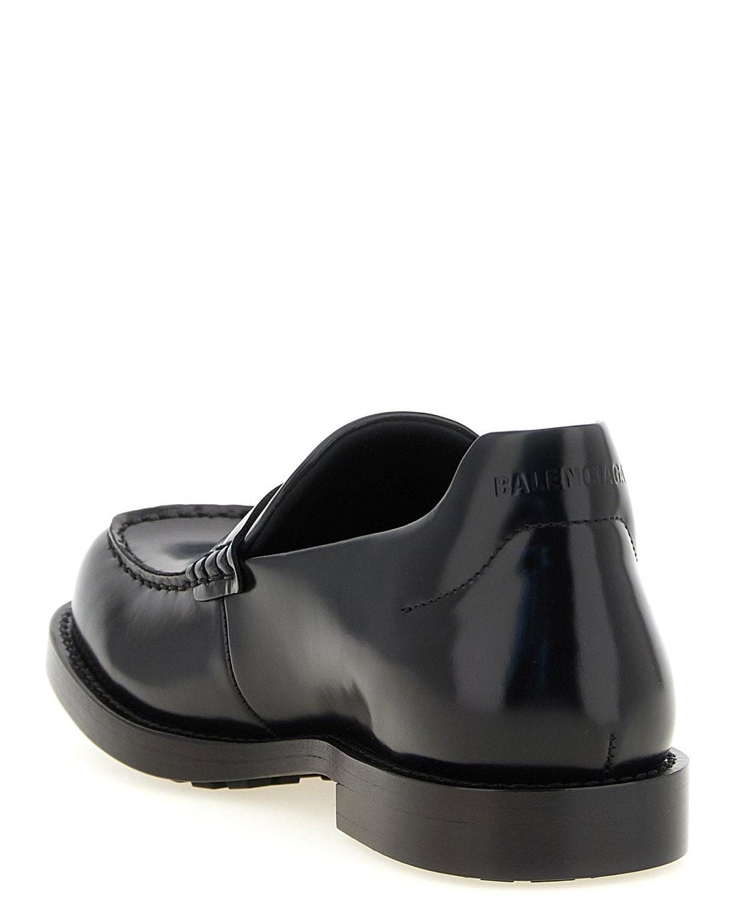 Balenciaga Black Shiny Calf Leather Loafer