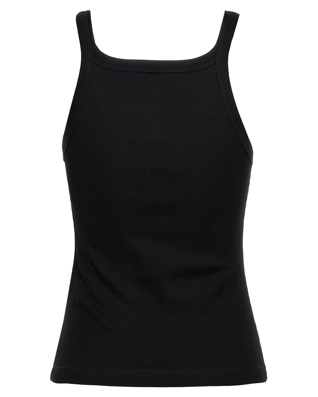 Fendi Black Logo-Embroidered Tank Top