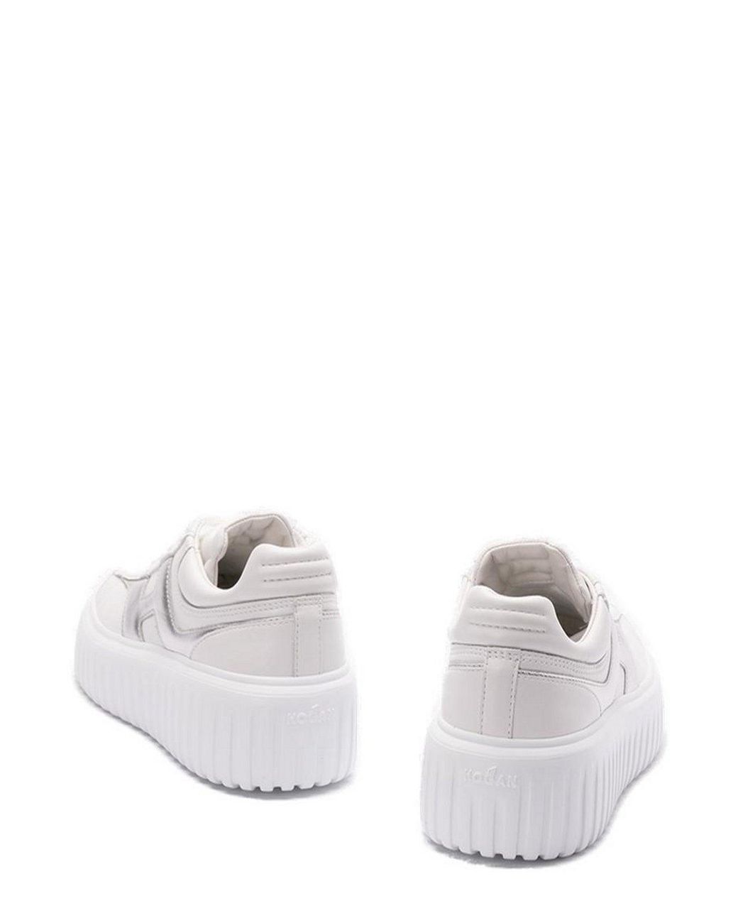Hogan White H-Stripe Round Toe Sneakers