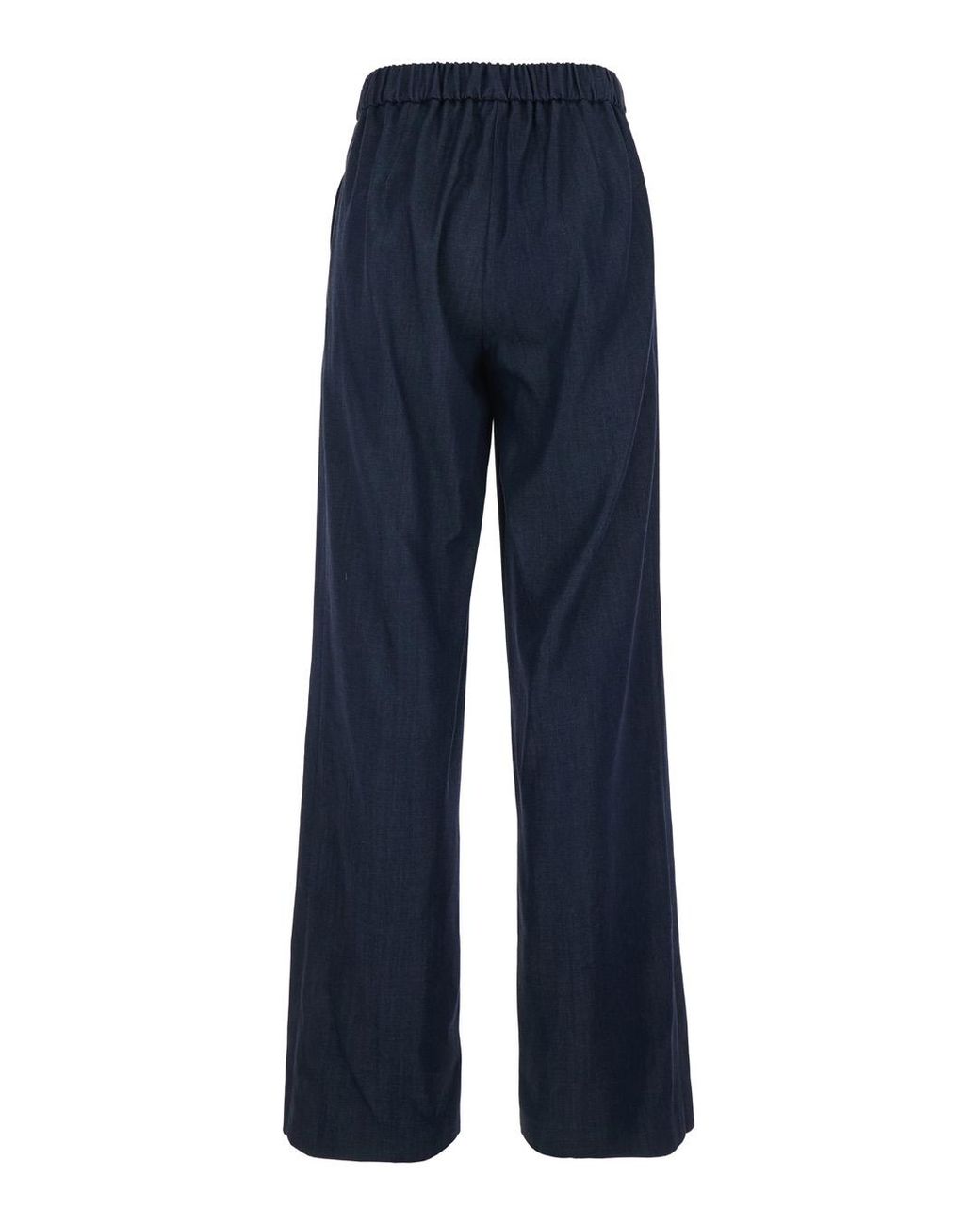 Le Plain Blue Pants With Semi-Elasticated Waist