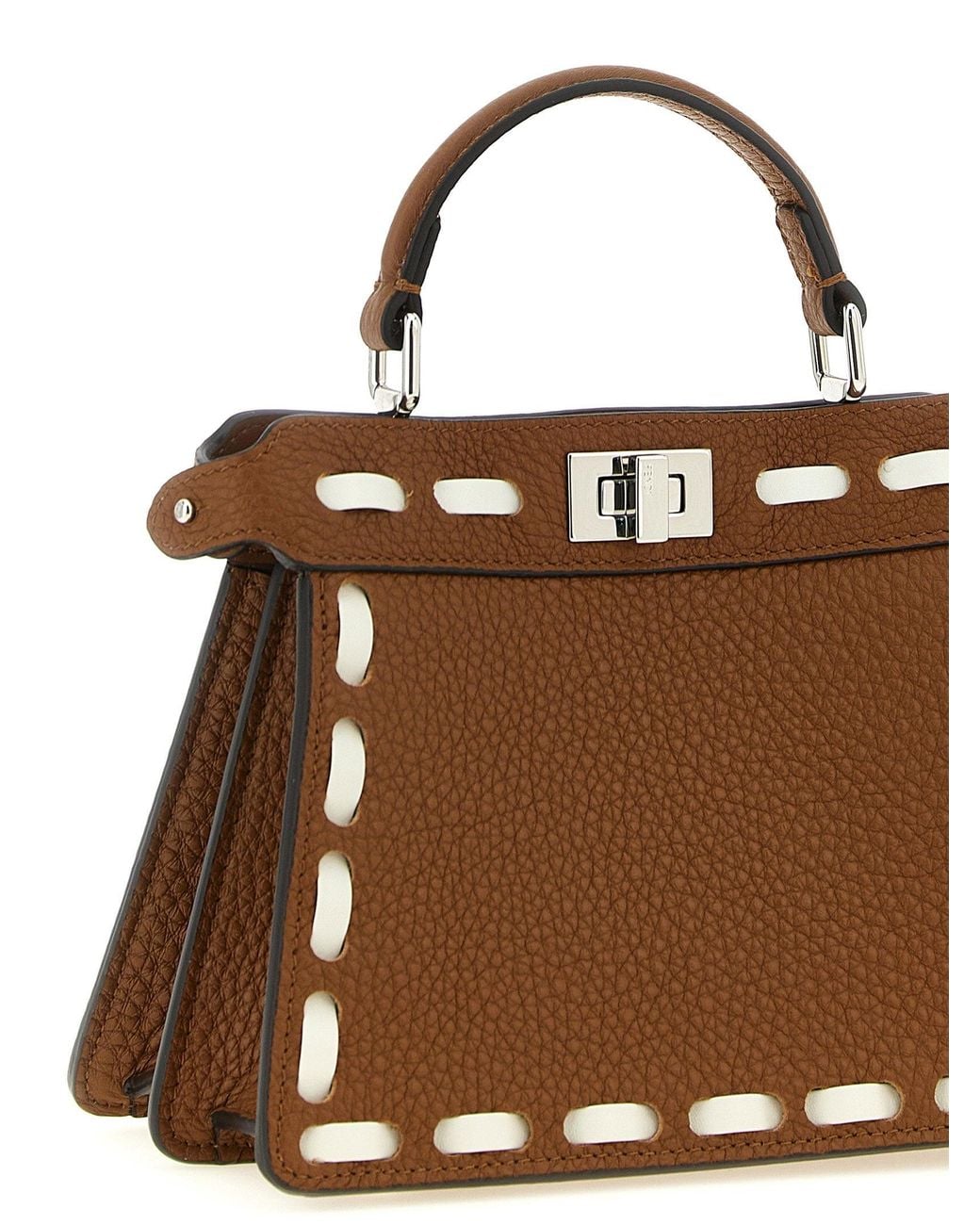 Fendi Brown Peekaboo Iseeu Top Handle Bag