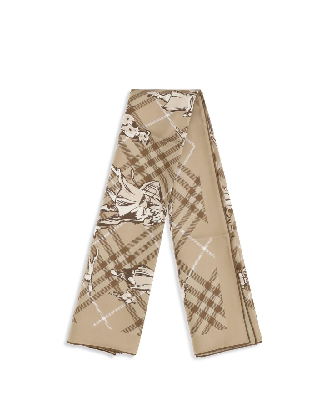 Burberry Natural Check Silk Twill Scarf Scarfs