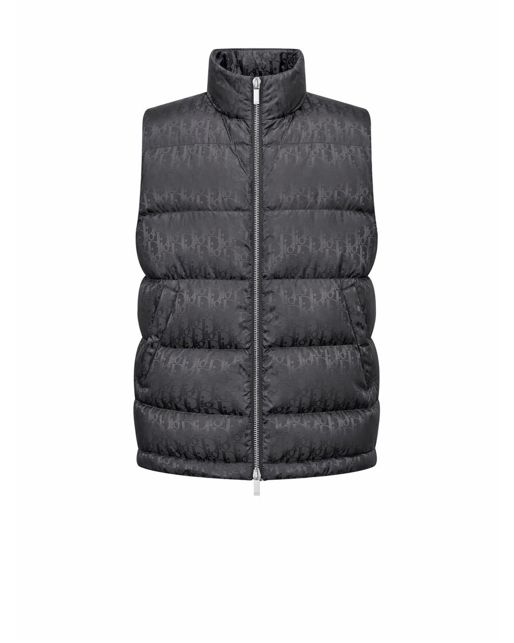 Down Vest Dior Mens Body Warmer Dior Silver Oblique Puffer Vest