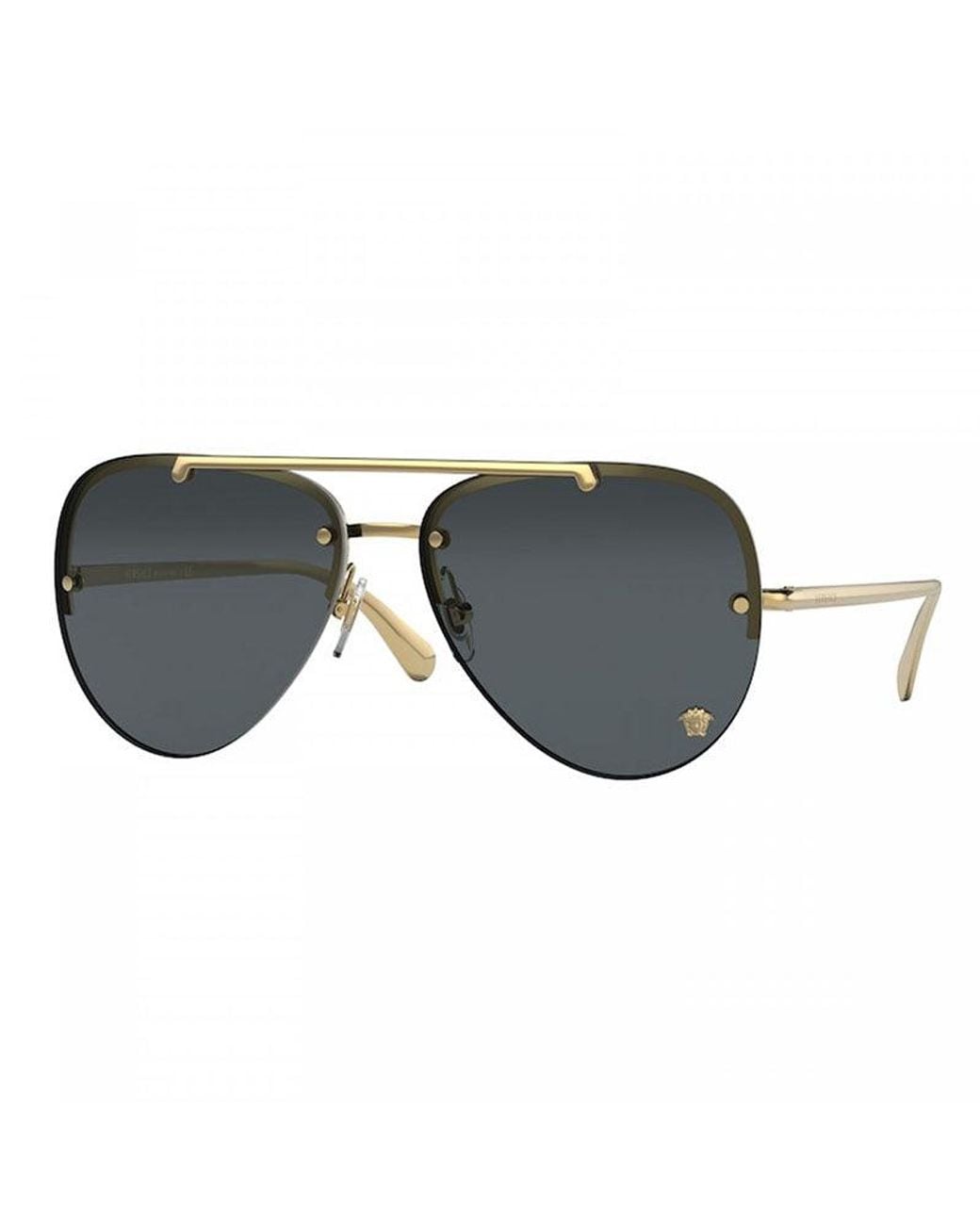 Versace Gray Aviator Rimless, With A Frame And Dark Lens