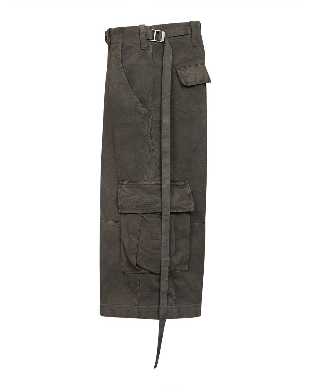 Fendi Gray Patchwork Cotton Utility Bermuda Shorts