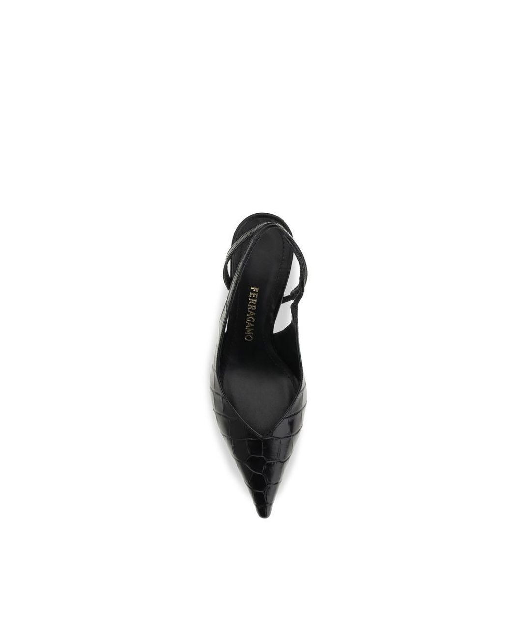 Ferragamo Black Calf Leather Bos Taurus Pumps