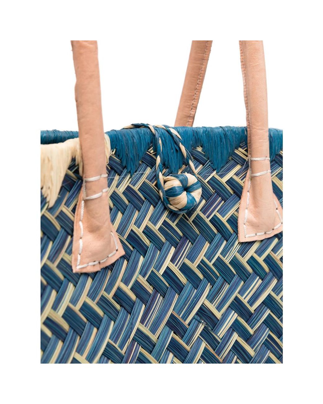 THE NINA STUDIO Blue Tote Bag Clotilde- Raffia