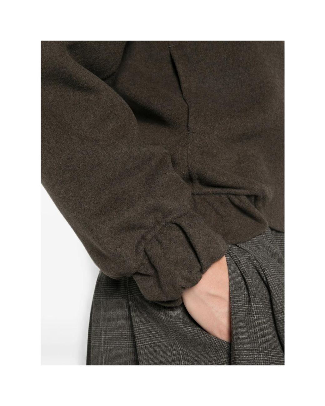 Khaite Brown Elasticated-Cuff Bomber Jacket
