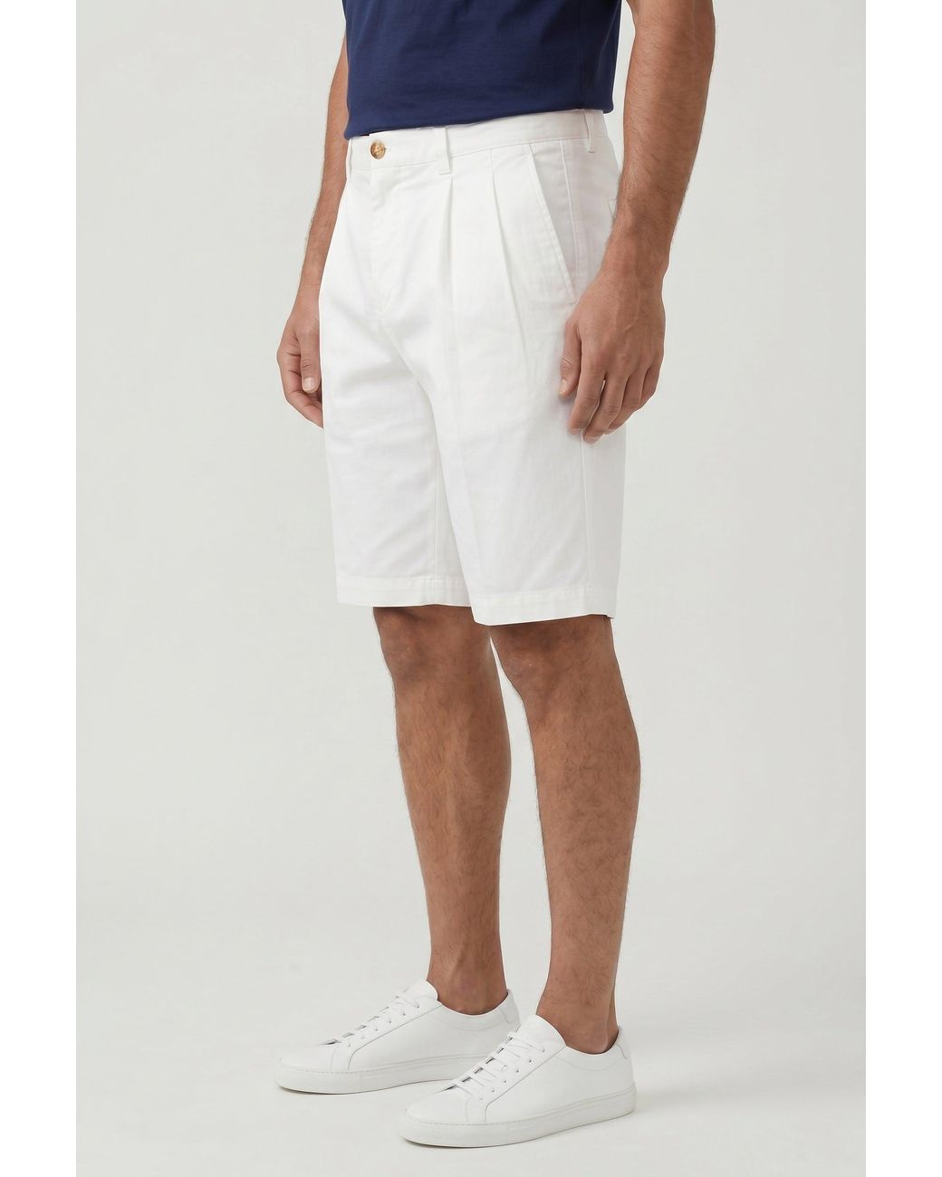 Brunello Cucinelli White Cotton Tailored Shorts for men