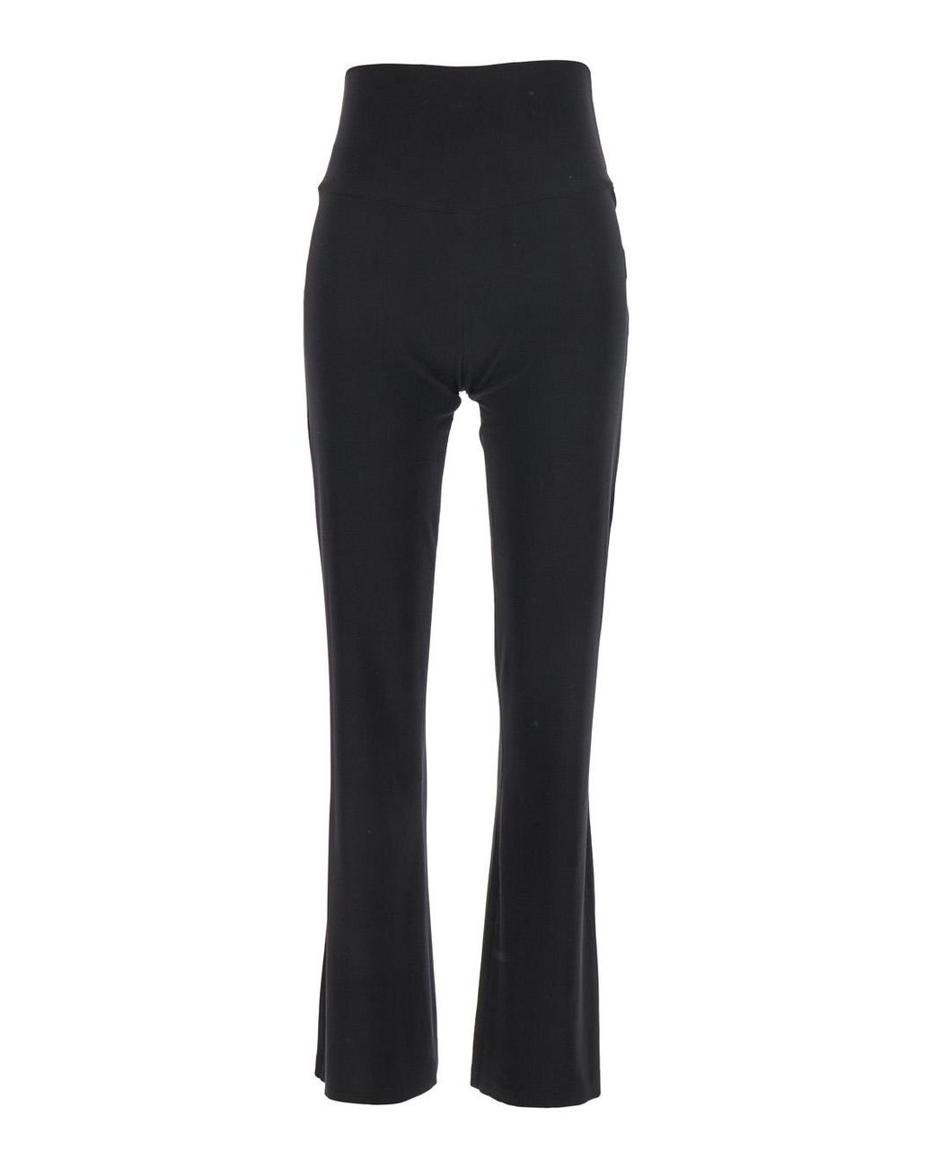 Norma Kamali Black Boot Pants Tech Fabric Polyester Trousers