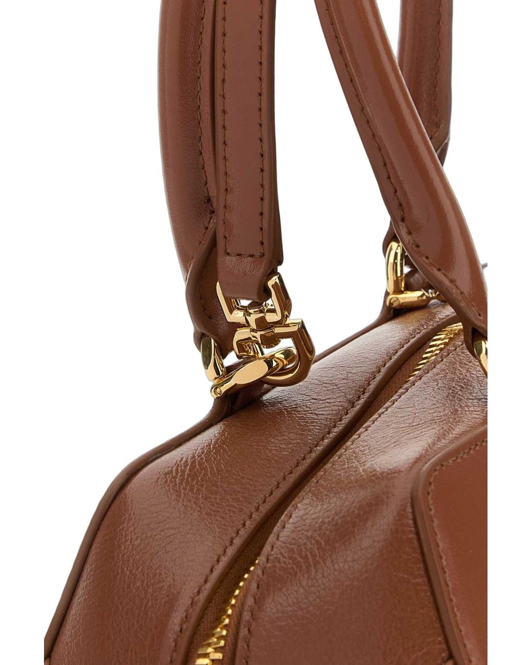 Givenchy Brown Givenchy Structured Calf Leather Top Handle Bag