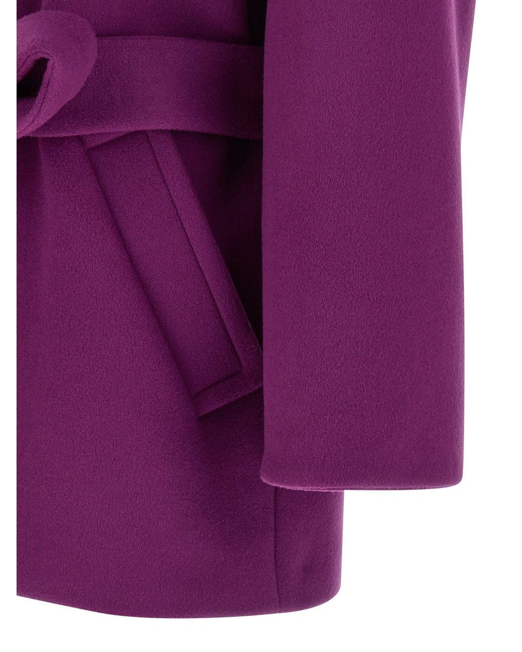 Saint Laurent Purple Double-Face Wool Coat