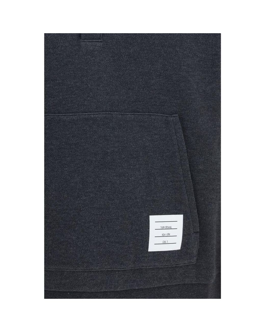 Thom Browne Blue Gray Cotton Sweatshirt for men