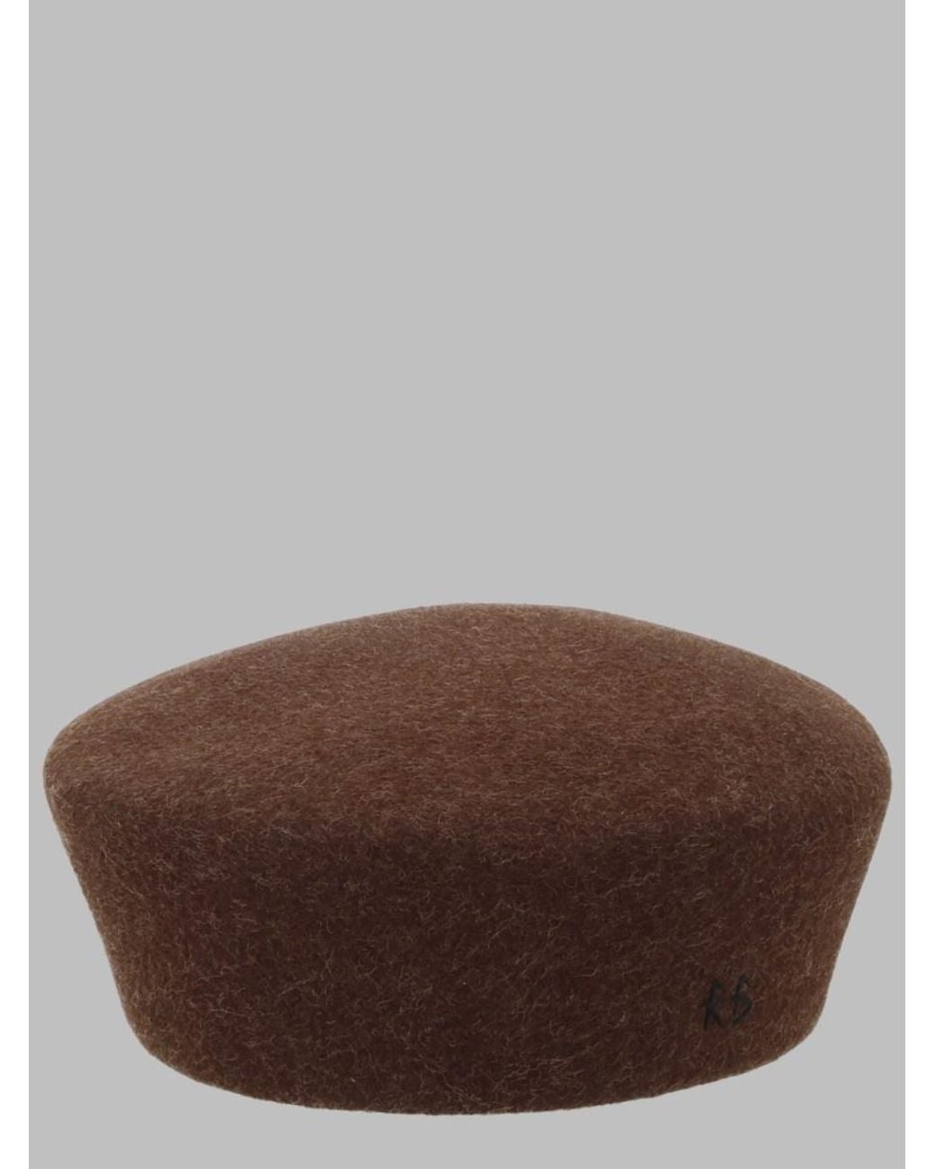 Ruslan Baginskiy Brown Felt Pillbox Hat Wool