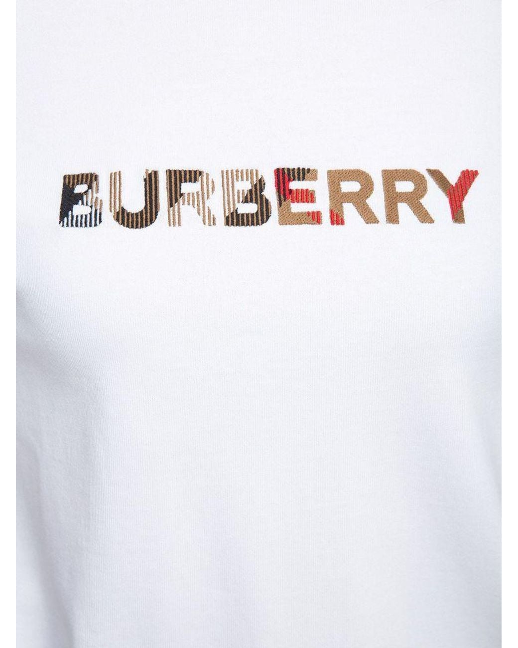 Burberry White T-Shirt Cotton T-Shirts And Polos