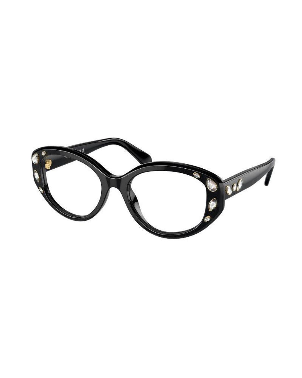 Swarovski Black Eyeglasses Geometric Full Rim, Frame And Clear Demo Lenses Lens Sk20061001 Sunglasses