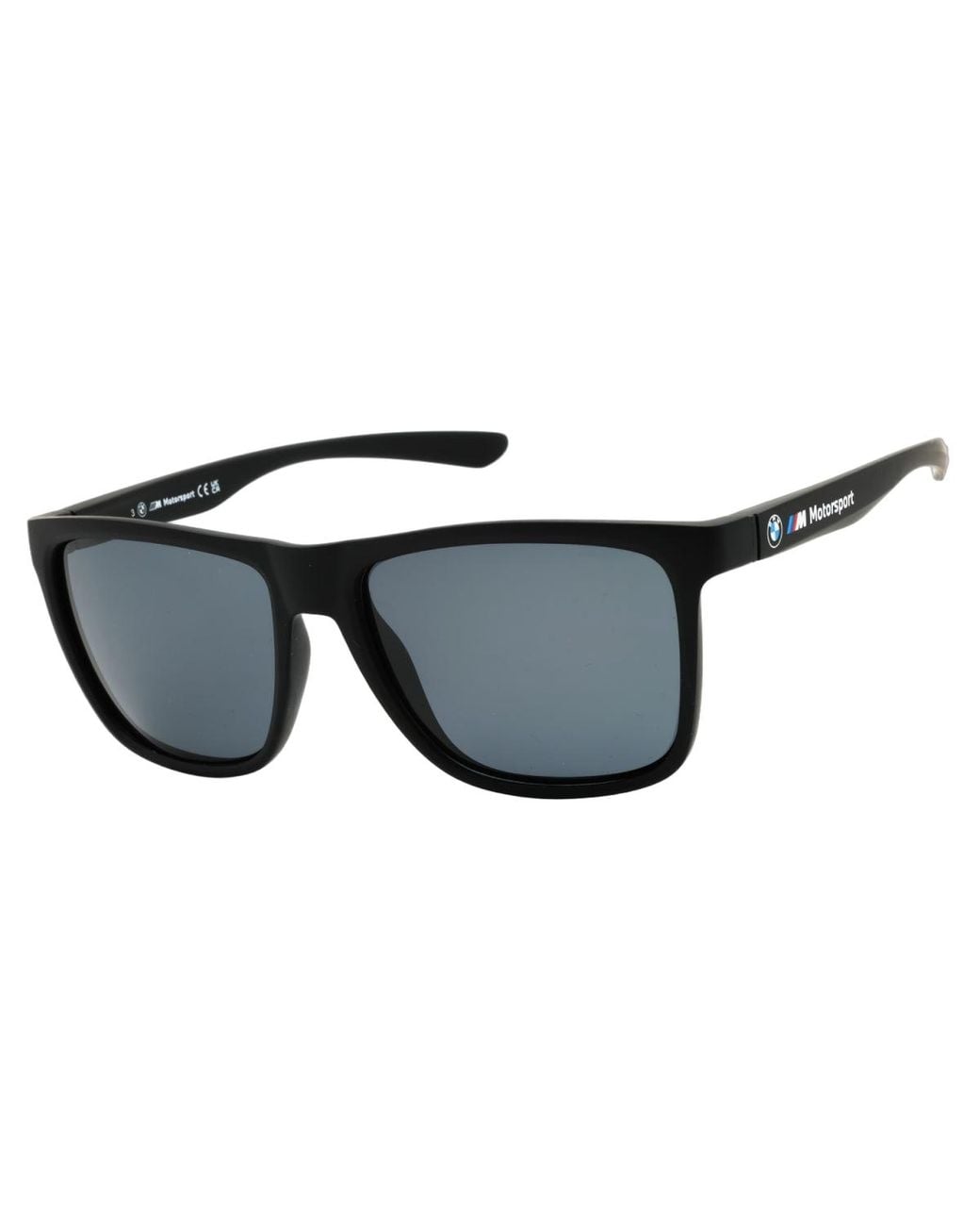 BMW Black Sunglasses Rectangle Full Rim, Matte Frame And Smoke Polarized Lens Bs001502D for men