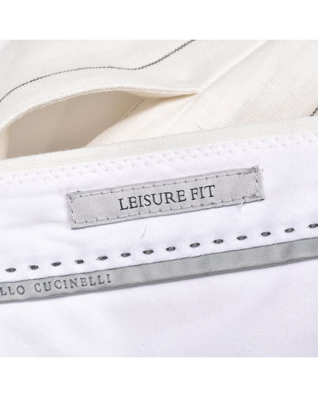 Brunello Cucinelli White Off Linen Trousers for men
