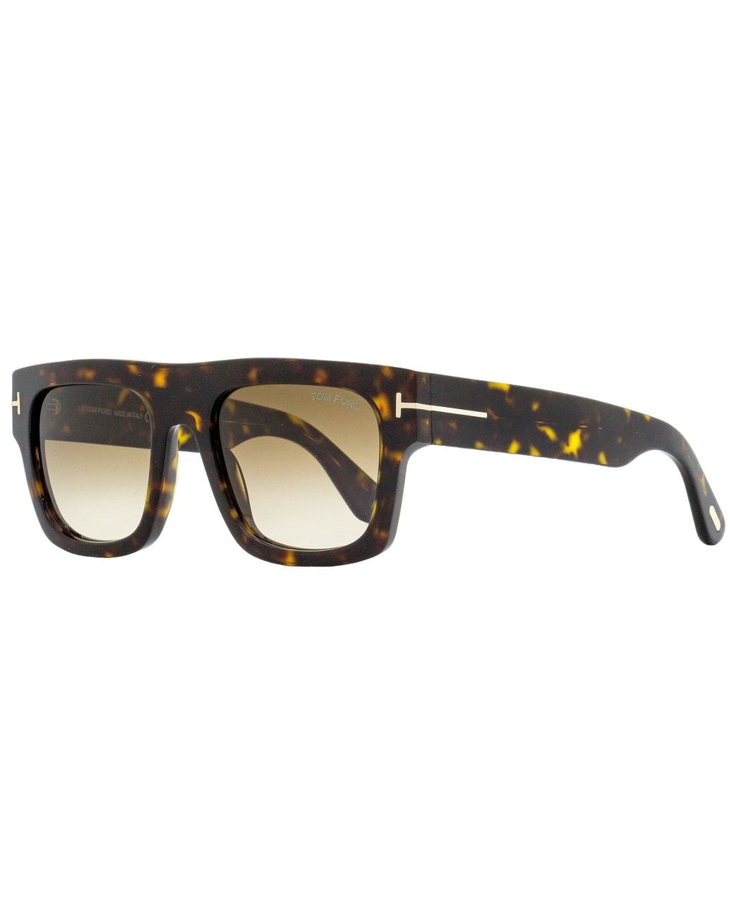 Tom Ford Black Flat Top Sunglasses Tf711 Fausto 52f Dark Havana 53mm for men