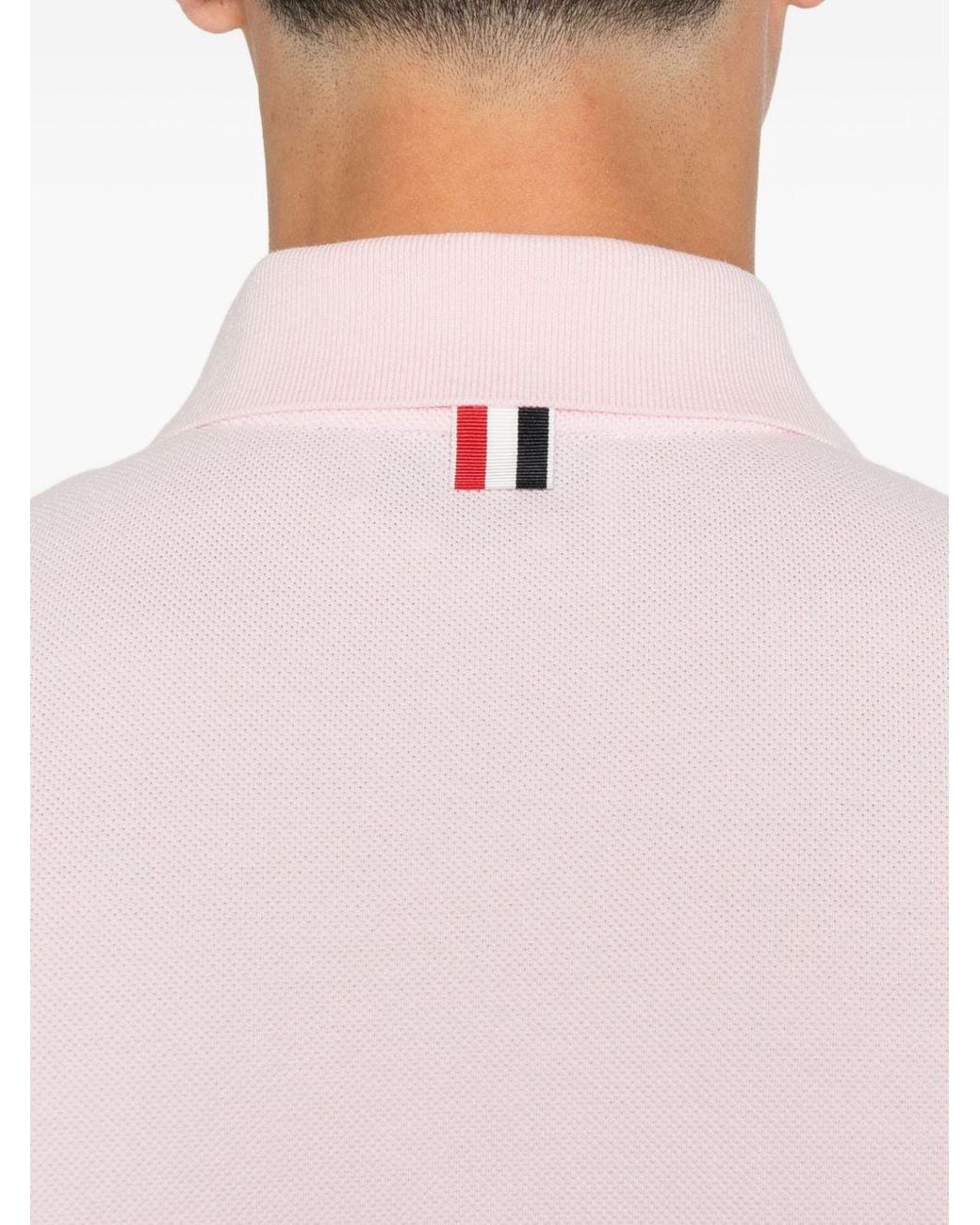 Thom Browne Pink Cotton Piqué Polo Shirt