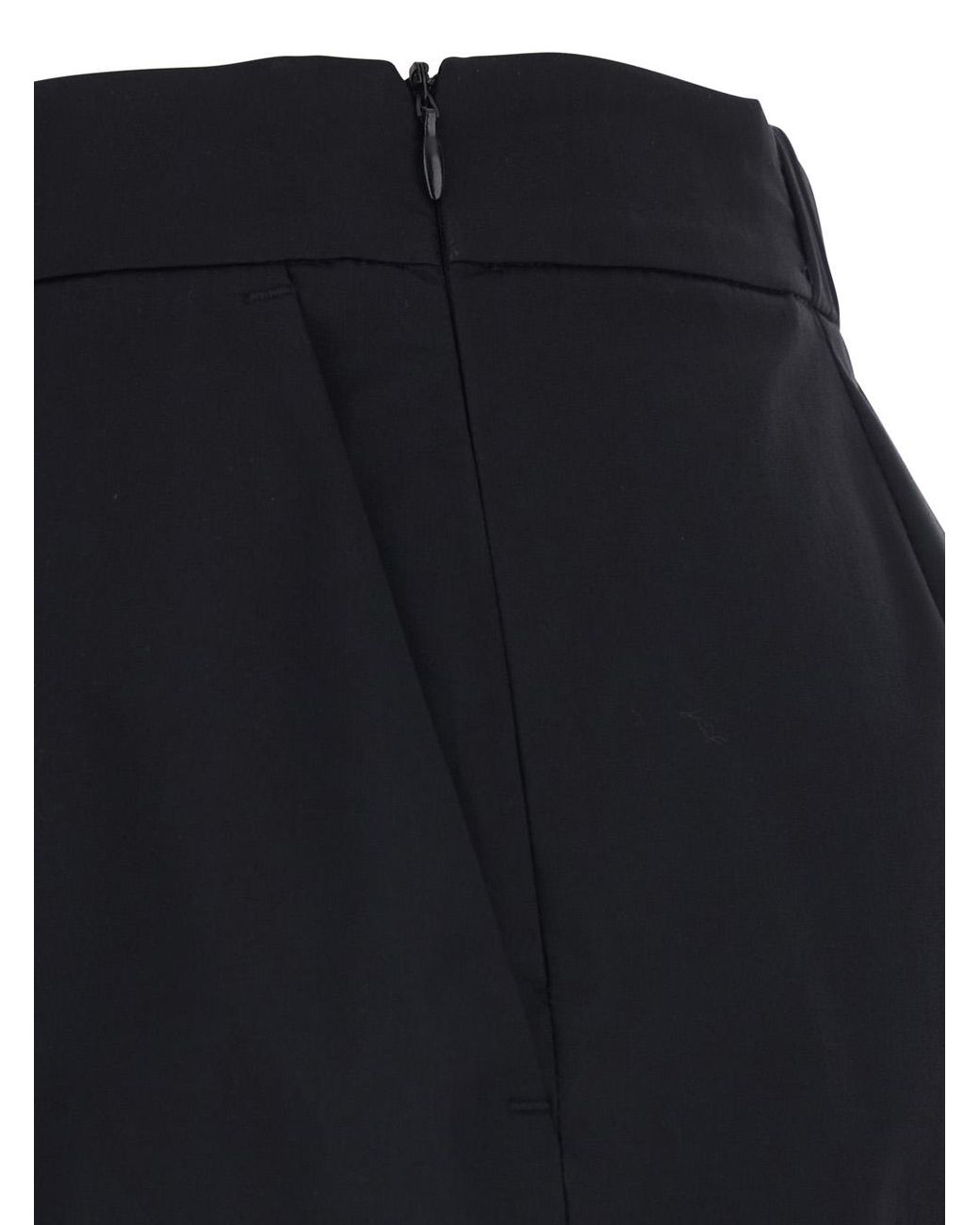 Le Plain Black Cotton Blend Semi-Elasticated Waist Shorts For Nylon Elastane And Bermuda