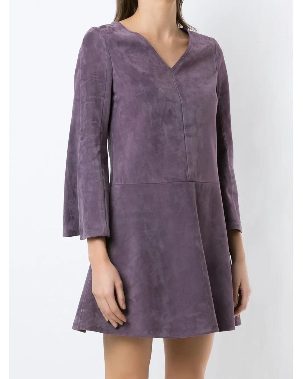 Valentino Purple Panelled Flared Dress