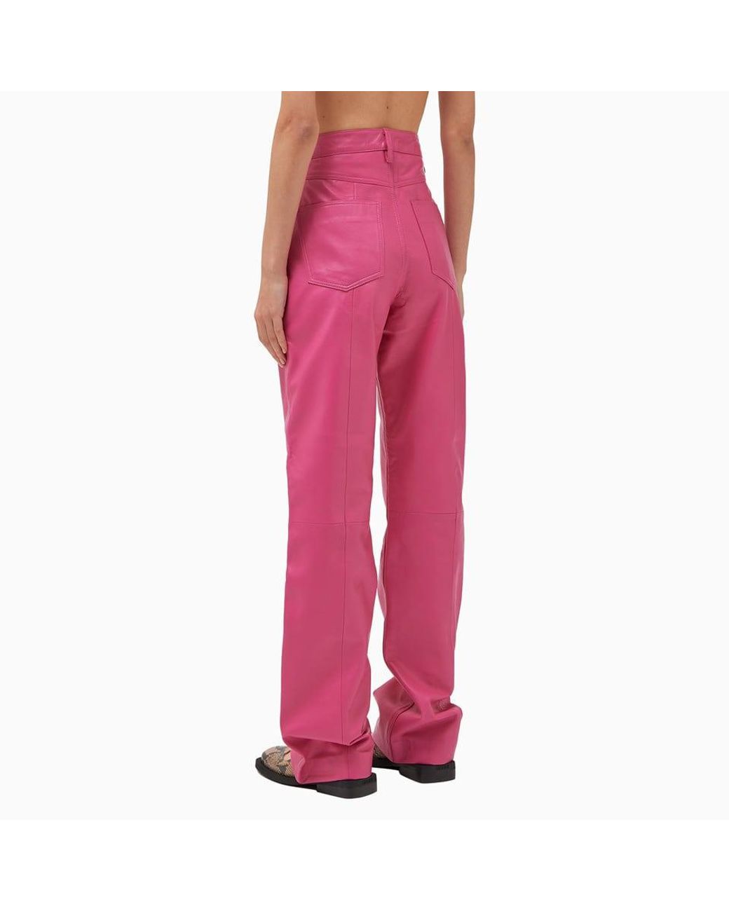 REMAIN Birger Christensen Remain Lynn Leather Pants in Pink | Lyst
