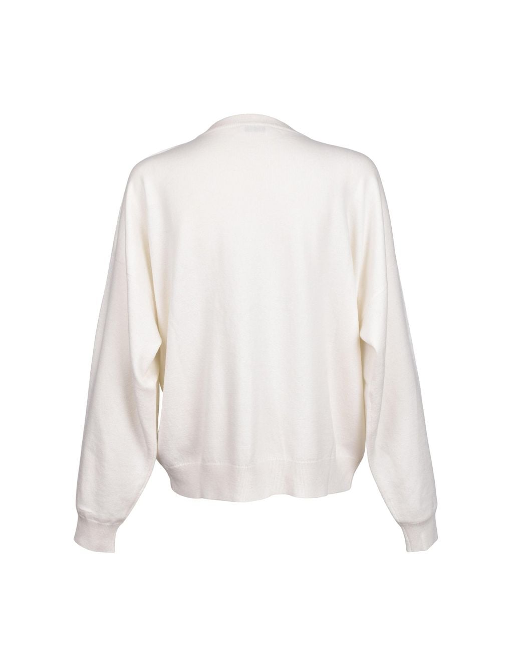 Brunello Cucinelli White Cashmere Ribbed Sweater Clothing