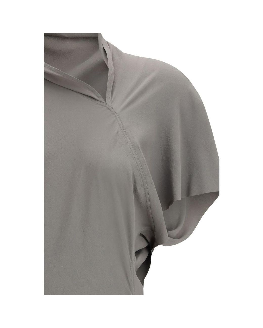 Rick Owens Gray Acetate Casual Dress