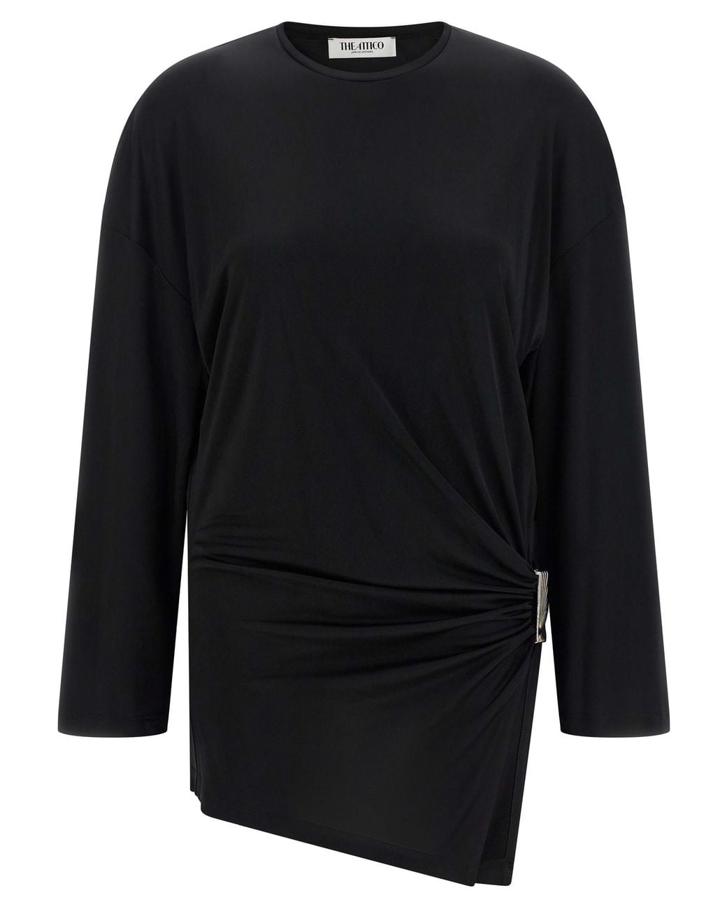 The Attico Blue The Attico Asymmetrical Draped Viscose Dress