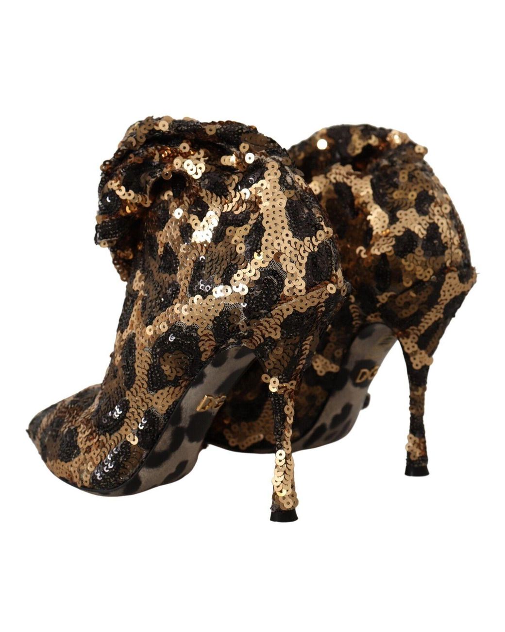 Dolce & Gabbana Brown Elegant Leopard Sequin Knee-High Boots