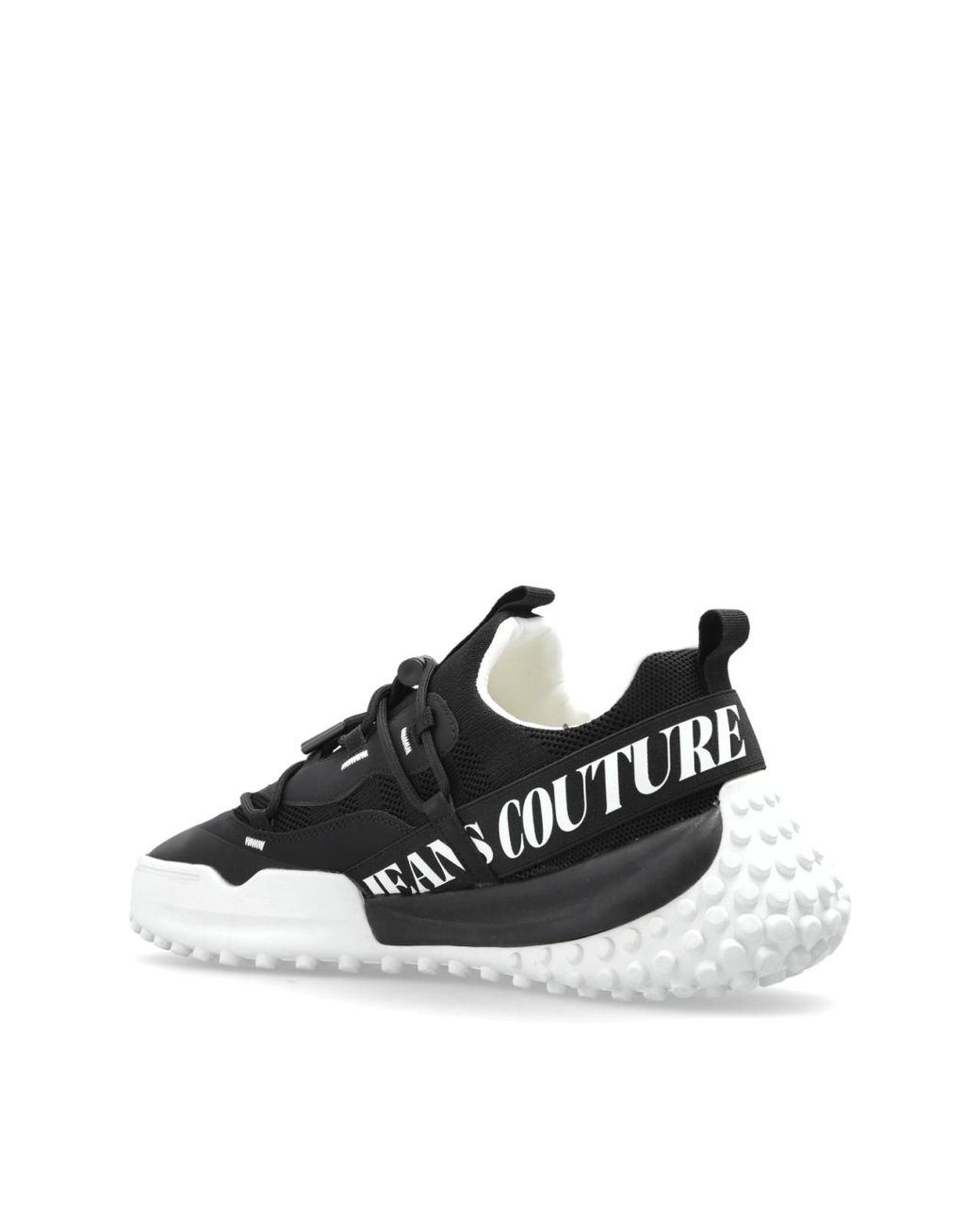 Versace Black Vjc Logo Print Low-Top Sneakers for men